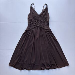 BCBG MAXAZRIA Y2K Women’s Small Brown Sleeveless Dress Ruched Whimsical Fairy